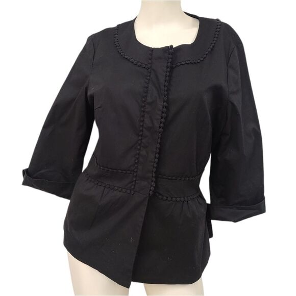 Willi Smith Black Pemplum Blazer Size Large - Picture 2 of 8